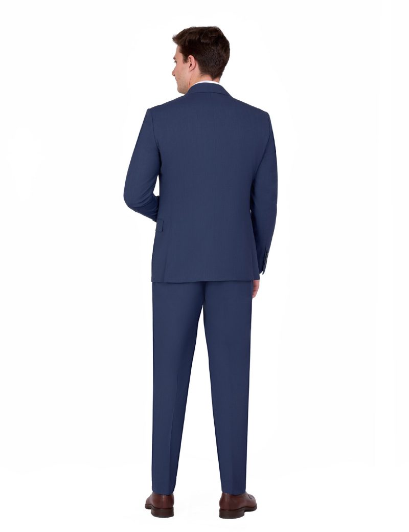 JK39KL02M016-Blue-002-2 Classic Two-Piece Suit with Notch Lapel and Flap Pockets