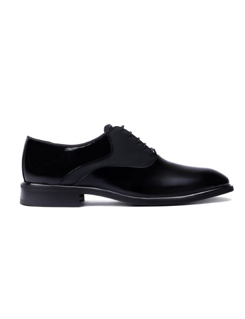 JK39KL14M001-Patent-001-1 Elegant Plain Patent Leather Oxford Shoes