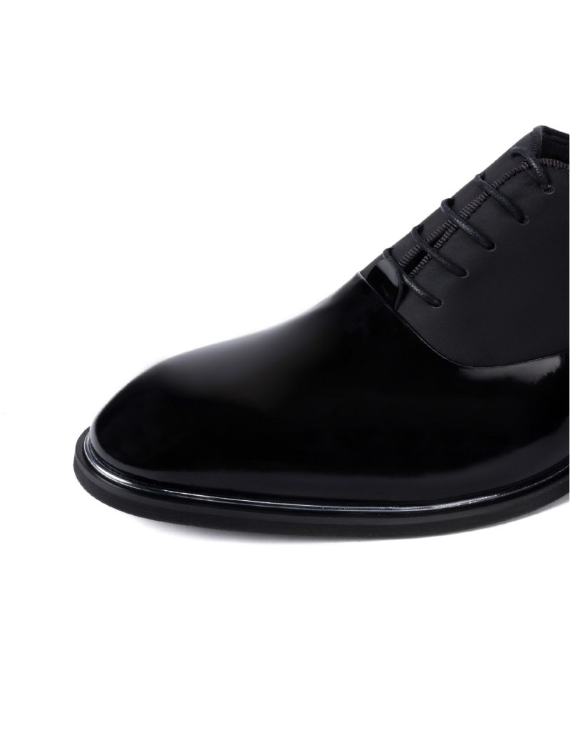 JK39KL14M001-Patent-001-3 Elegant Plain Patent Leather Oxford Shoes