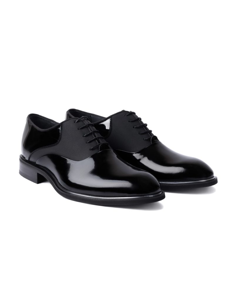 JK39KL14M001-Patent-001-5 Elegant Plain Patent Leather Oxford Shoes