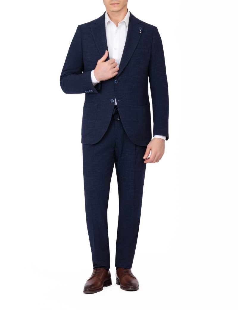JK39SF02M056-Navy-002-1 Slim-Fit 2-Piece Suit with Rope-Tied Pants