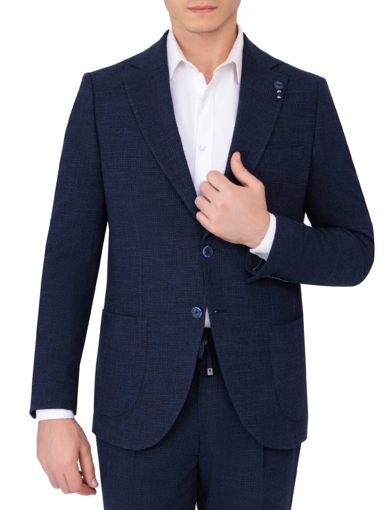 JK39SF02M056-Navy-002-5 Slim-Fit 2-Piece Suit with Rope-Tied Pants