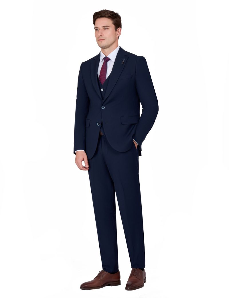 JK39SF02M074-Navy-002-3 Elegant Two-Piece Suit with Notch Lapel and Double Vent