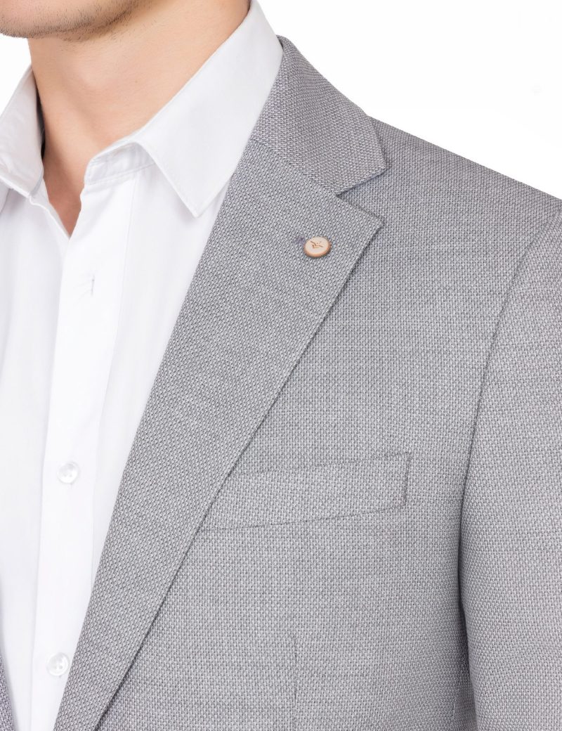 JK39SF04M043-Grey-005-2 Slim-Fit Men's Classic Blazer
