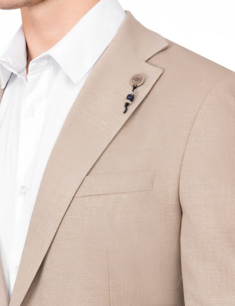 JK39SF04M047-Beige-899-5 Slim-Fit Wool Classic Blazer