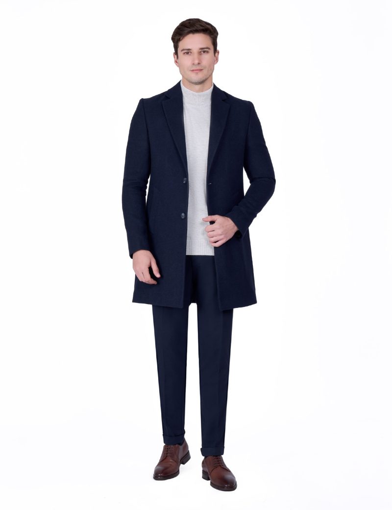 JK40CF10M012-Navy-002-1 Breathable Comfort-Fit Classic Coat