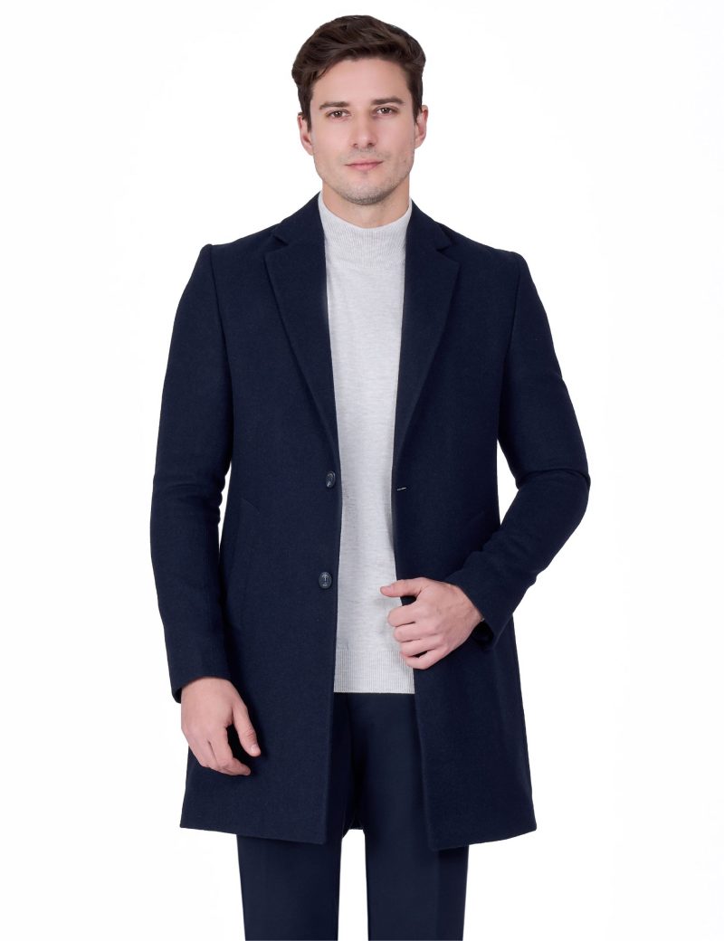 JK40CF10M012-Navy-002-5 Breathable Comfort-Fit Classic Coat