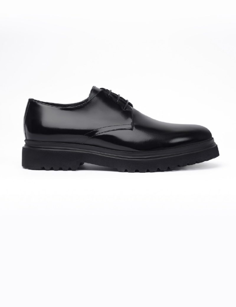 JK40CS14M013-Black-001-1 Men's casual plain shoes