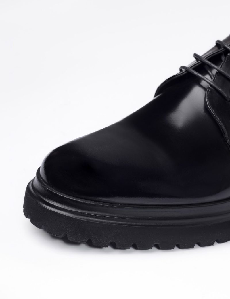 JK40CS14M013-Black-001-2 Men's casual plain shoes