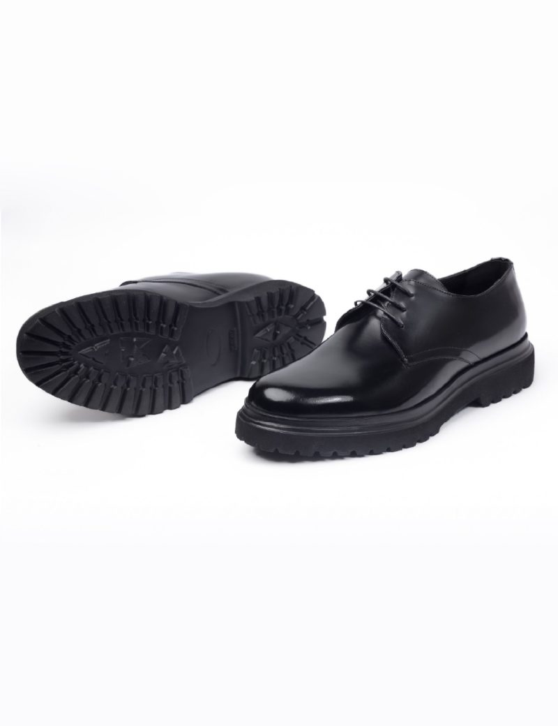 JK40CS14M013-Black-001-5 Men's casual plain shoes