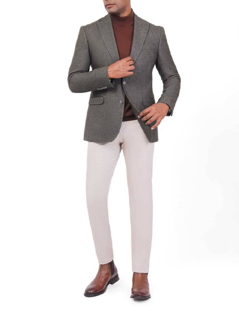 JK40RF04M001-Brown-014-3 Men’s Classic Blazer in Wool