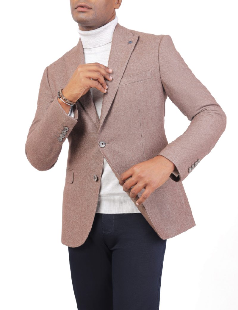 JK40RF04M001-Coffee-016-1 Men’s Classic Blazer in Wool