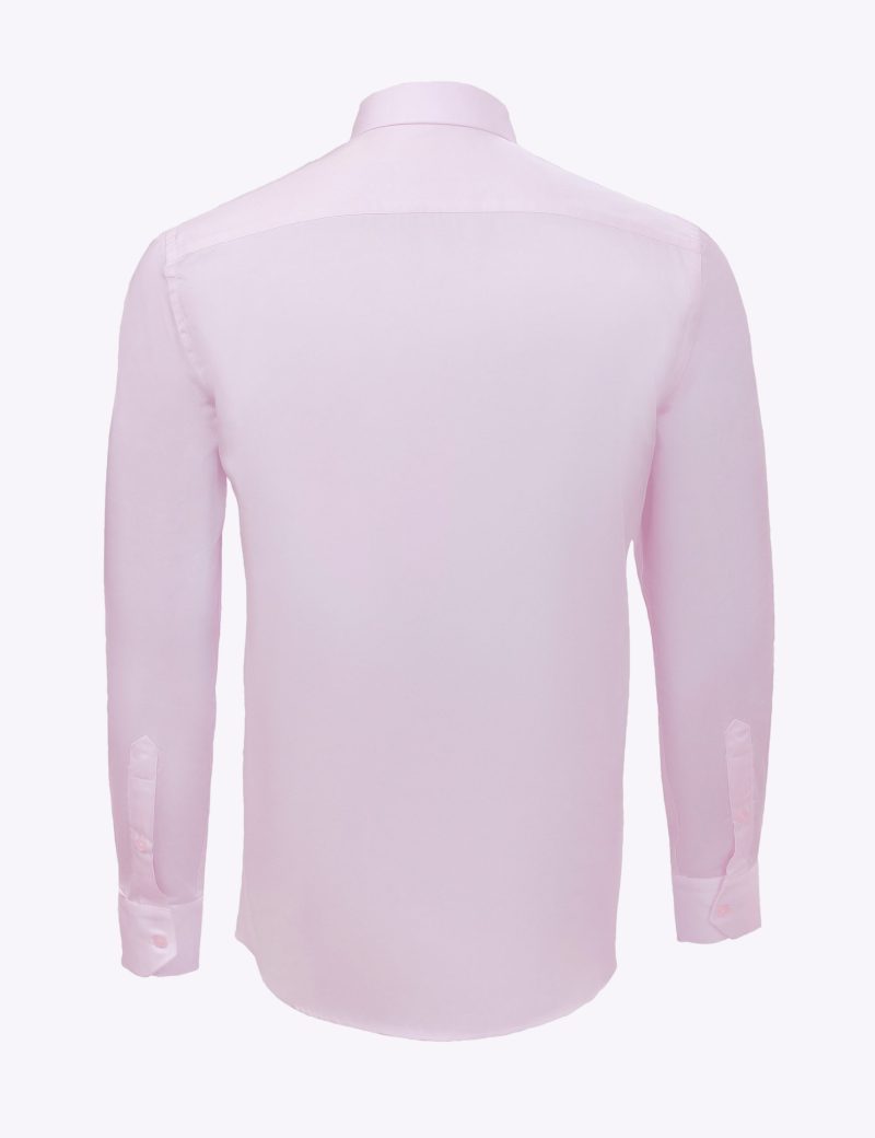 JK40SF01M008-Pink-176-3 Slim-Fit Plain Basic Shirt - 100% Cotton