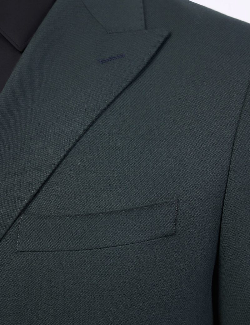 JK40SF02M010-Olive-107-5 Double Breasted Slim-Fit 2-Piece Suit