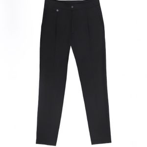 Slim Fit Formal Trousers with Waist Side-Adjusters