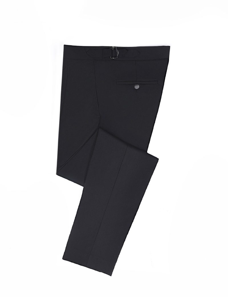 JK40SF03M006-Black-001-2 Slim Fit Formal Trousers with Waist Side-Adjusters