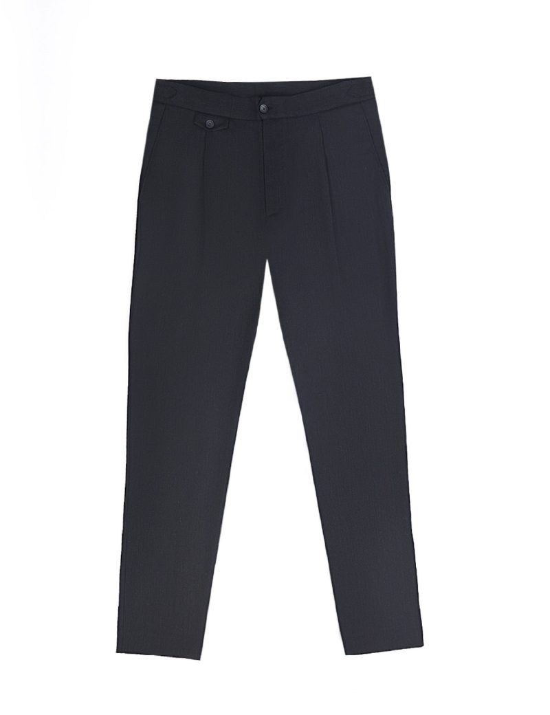 JK40SF03M006-Dark-grey-014-1 Slim Fit Formal Trousers with Waist Side-Adjusters