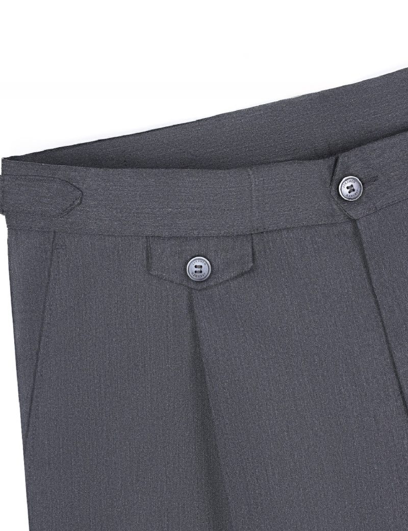 JK40SF03M006-Dark-grey-014-3 Slim Fit Formal Trousers with Waist Side-Adjusters