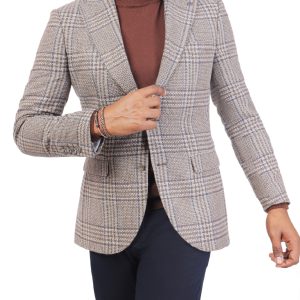 Men's Checked Wool Blazer in Slim Fit