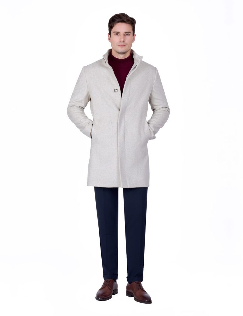Men’s Slim-Fit Classic Herringbone Coat