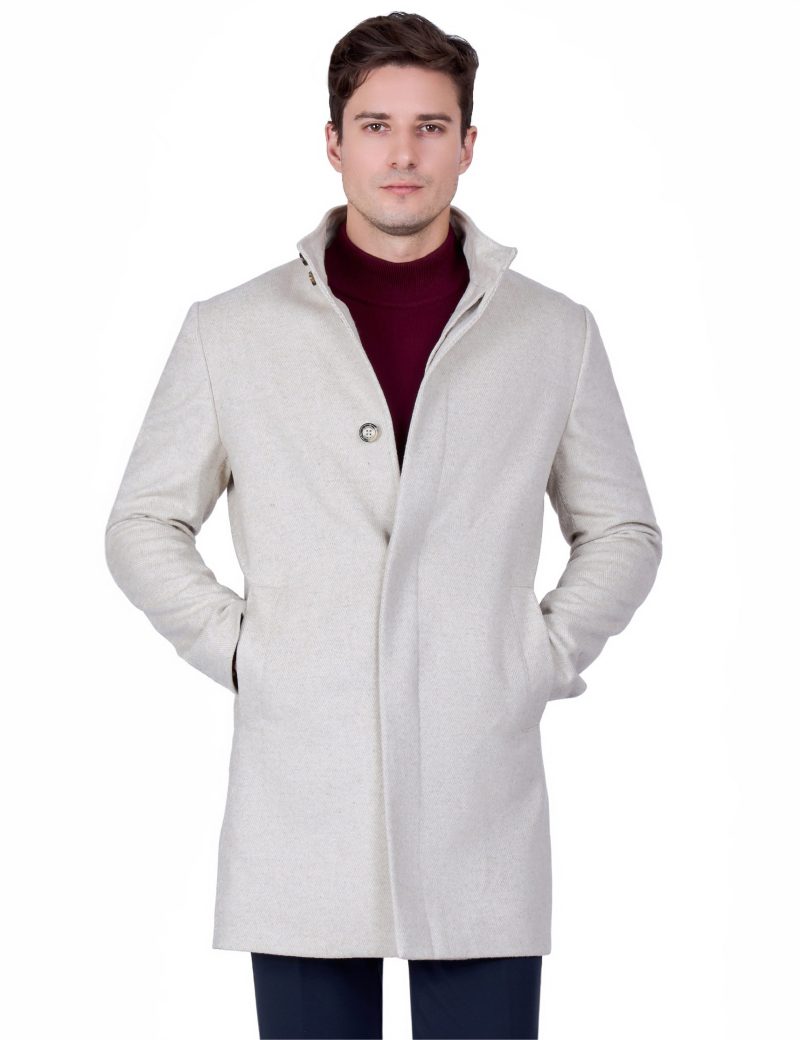 Men’s Slim-Fit Classic Herringbone Coat