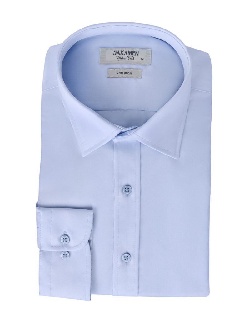 JK42CF01M035-Light-blue-006-3 Plain Non-Iron Shirt