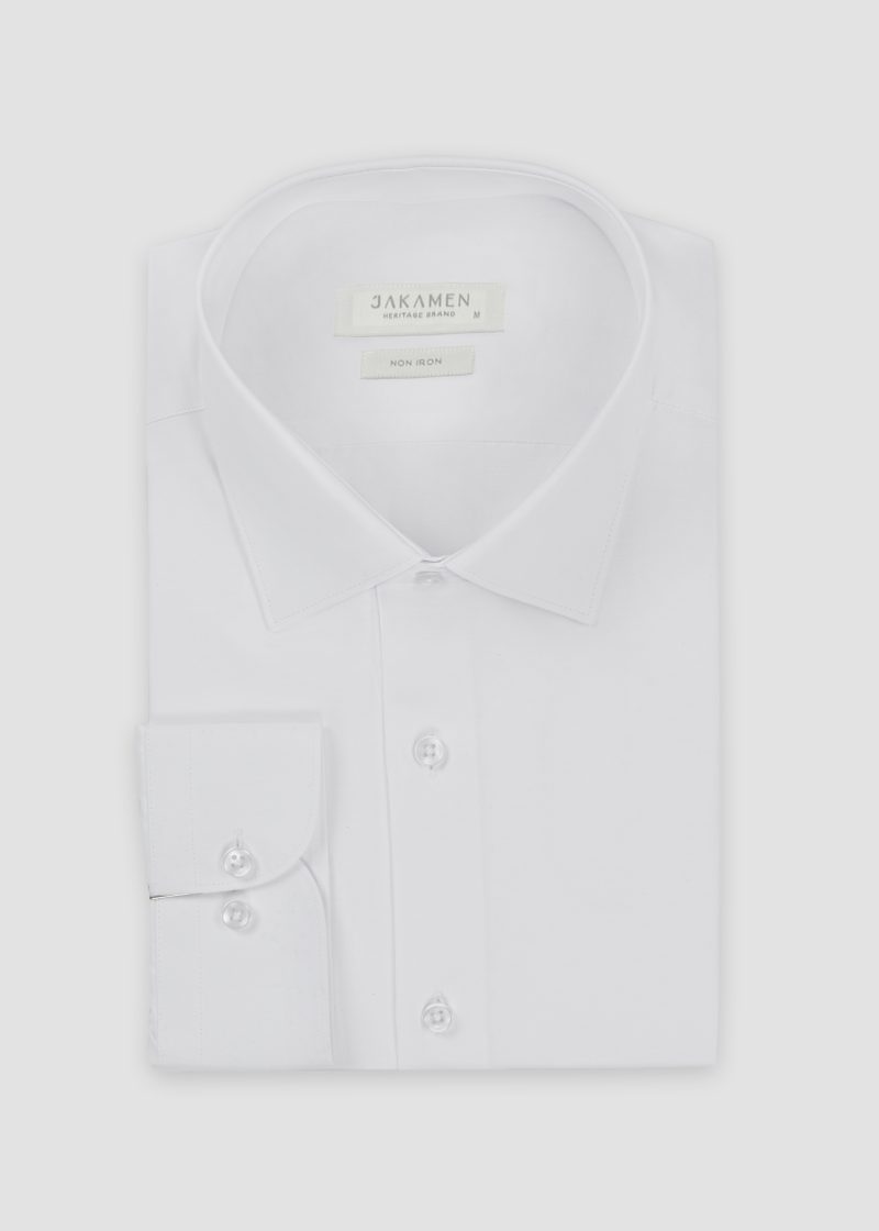 JK42CF01M035, White 394 (3) Plain Non-Iron Shirt