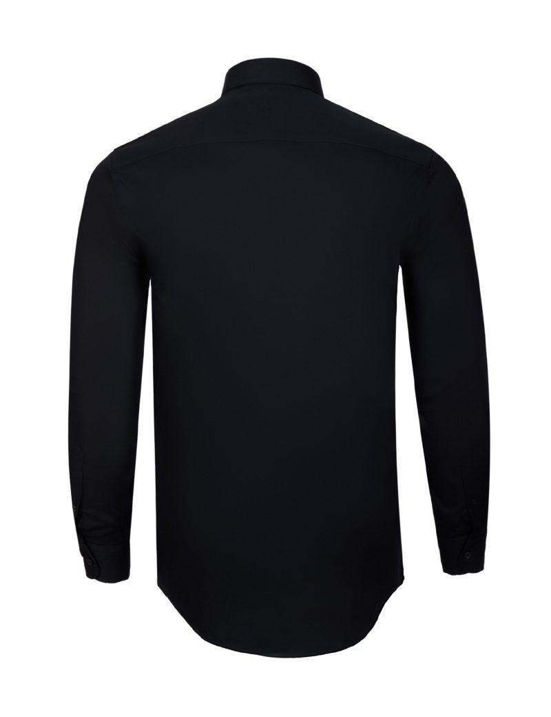 JK42CF01M037-Black-001-4 Textured Non-Iron Shirt