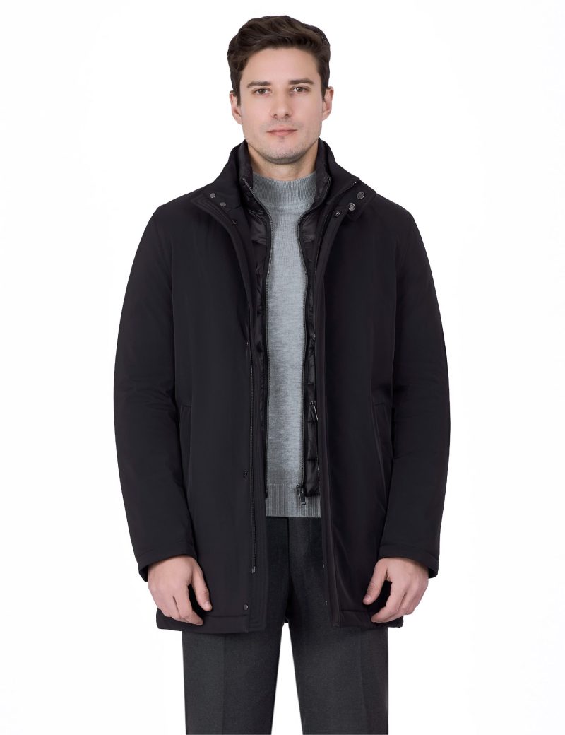 Print Comfort-Fit Water-Repellent Thermal Coat