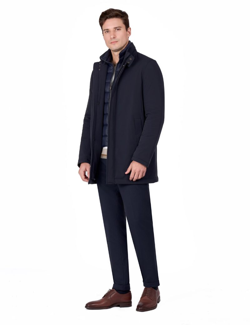 JK42CF05M025-Navy-002-3 Comfort-Fit Water-Repellent Thermal Coat