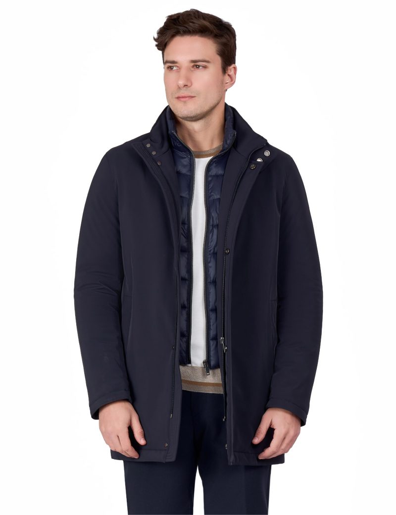 JK42CF05M025-Navy-002-5 Comfort-Fit Water-Repellent Thermal Coat