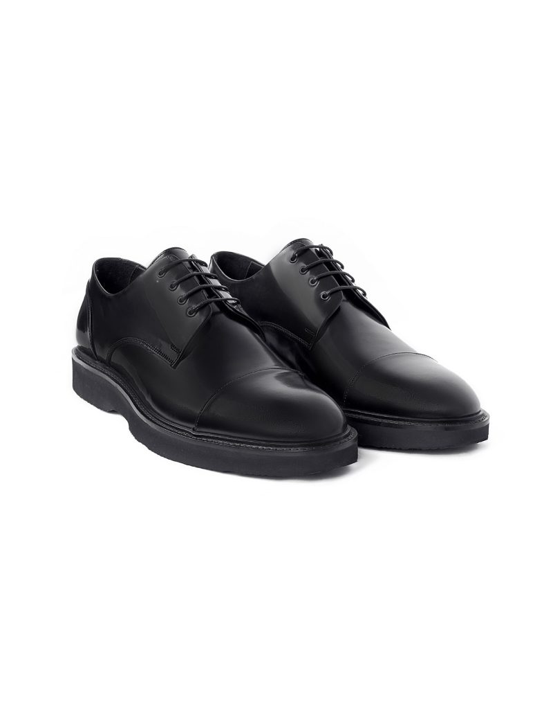 JK42KL14M028-Patent-001-4 Matte Plain Derby Shoes - EVA Sole