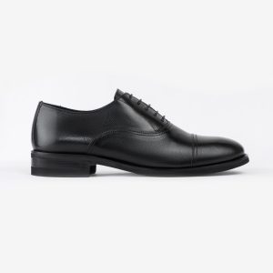 Deer Leather Oxford Shoes with Rubber Sole
