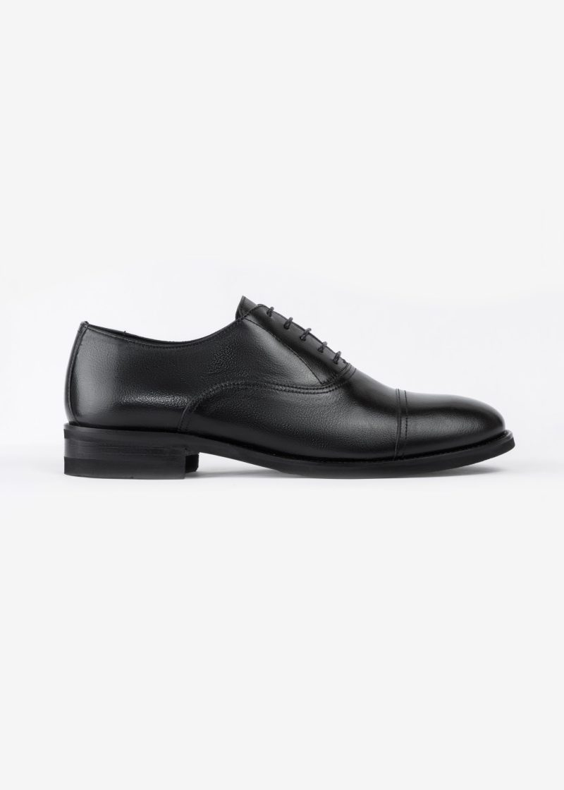JK42KL14M034-Black-001-1 Deer Leather Oxford Shoes with Rubber Sole