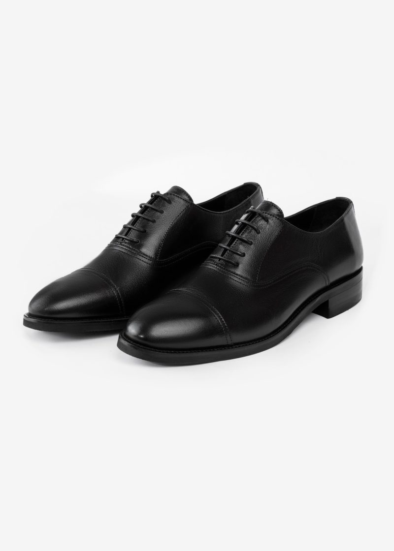 JK42KL14M034-Black-001-3 Deer Leather Oxford Shoes with Rubber Sole