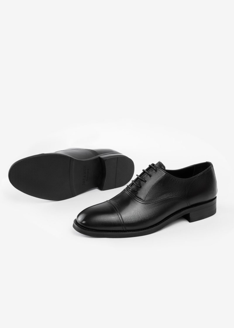 JK42KL14M034-Black-001-4 Deer Leather Oxford Shoes with Rubber Sole