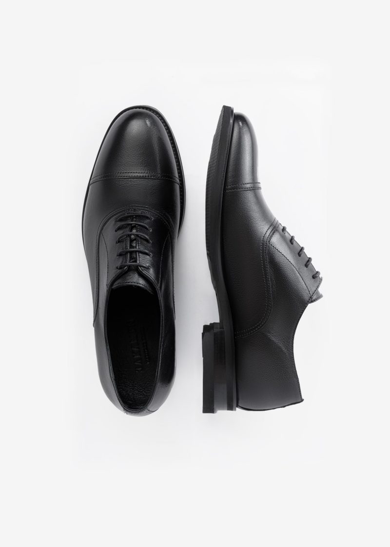 JK42KL14M034-Black-001-6 Deer Leather Oxford Shoes with Rubber Sole