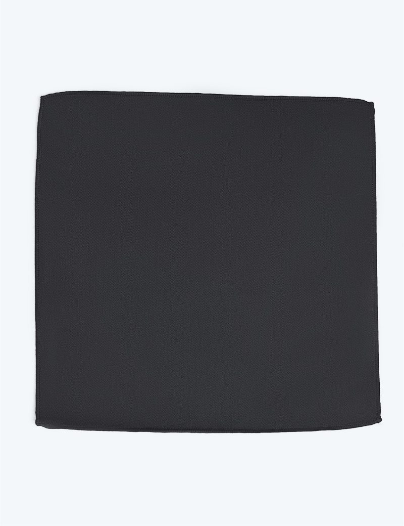 PS01B001-Black-5 Plain-satin Pocket square