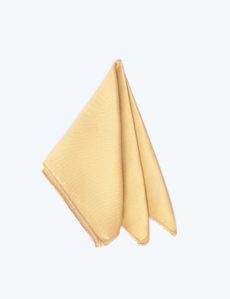 PS01G00-Gold-1 Plain-satin Pocket square