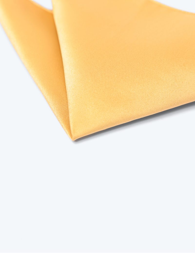PS01G00-Gold-2 Plain-satin Pocket square