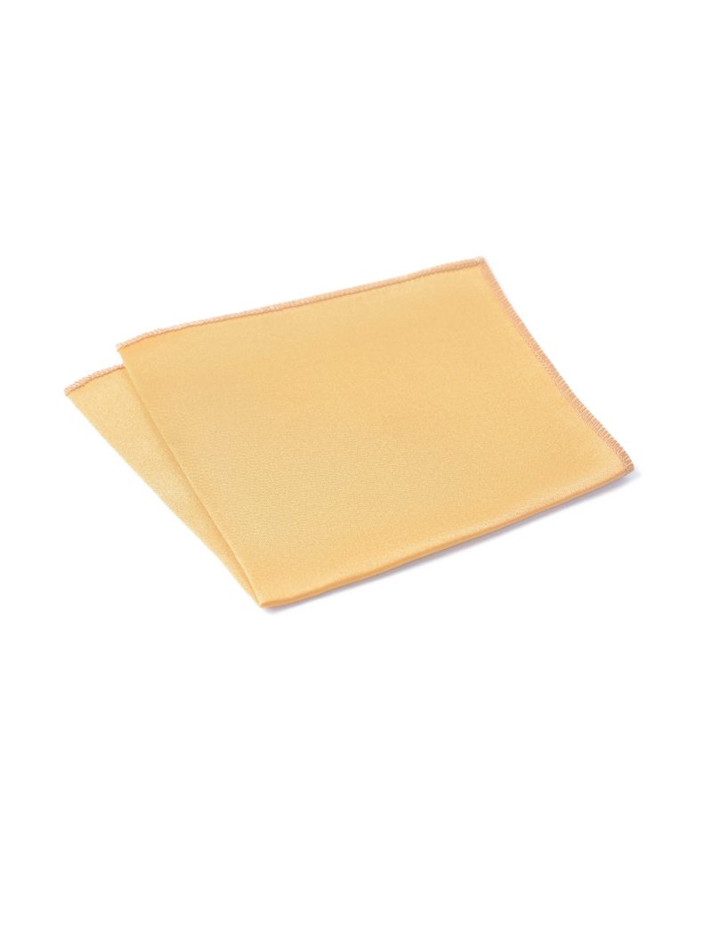 PS01G00-Gold-5 Plain-satin Pocket square