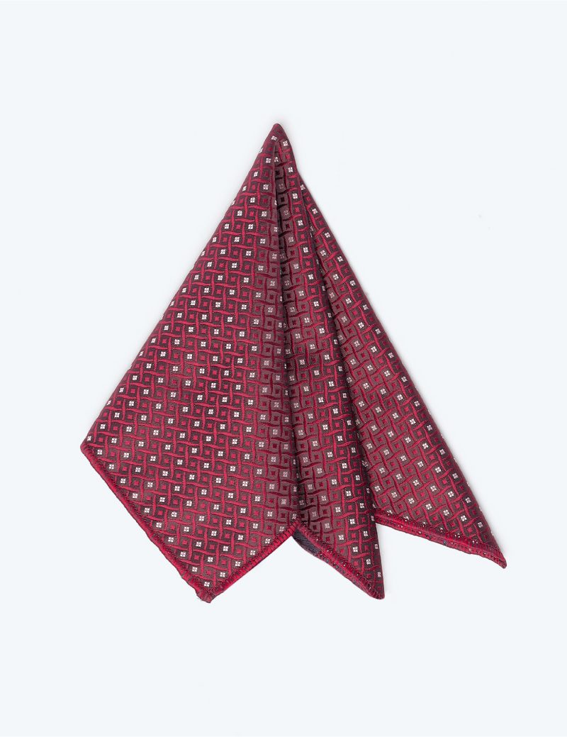 PS01M00-Maroon-1 Black-squares Pocket square