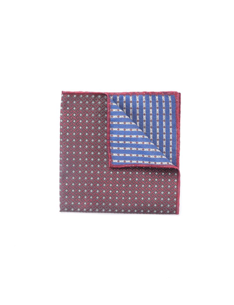 PS01M00-Maroon-3 Black-squares Pocket square