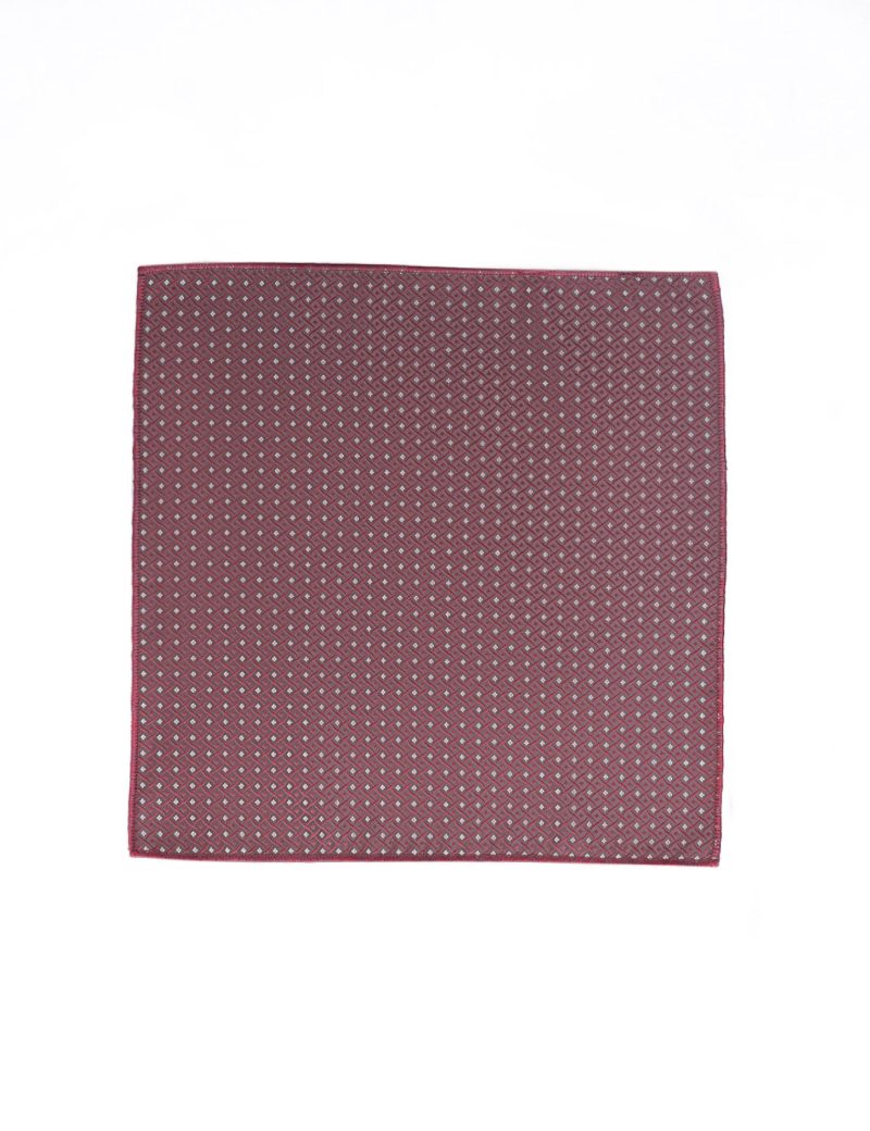 PS01M00-Maroon-4 Black-squares Pocket square