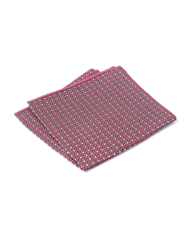 PS01M00-Maroon-5 Black-squares Pocket square