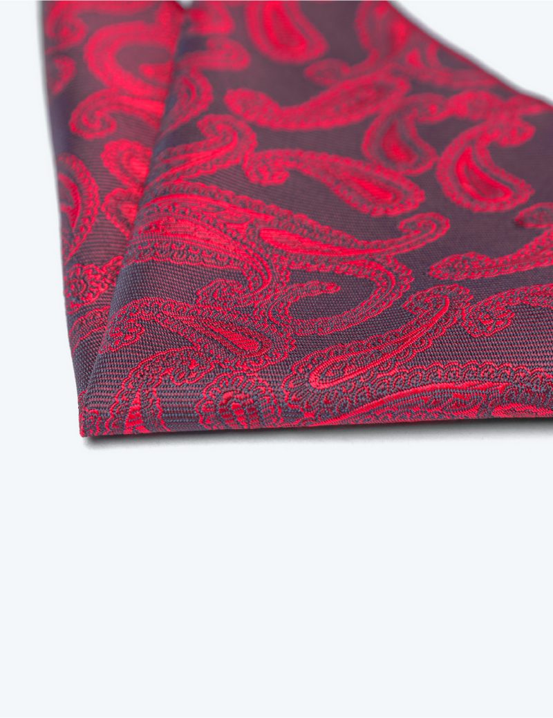 Paisley-maroon Pocket square