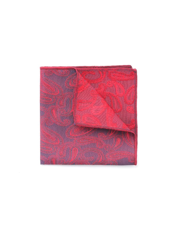 Paisley-maroon Pocket square