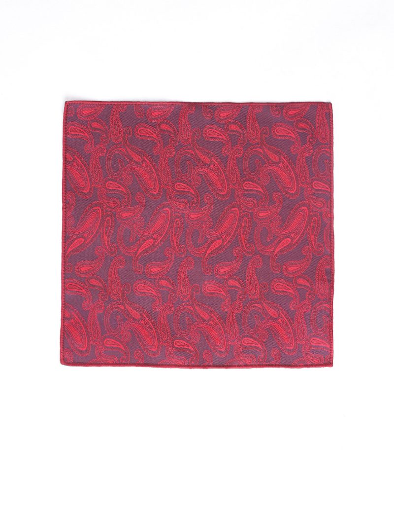 Paisley-maroon Pocket square
