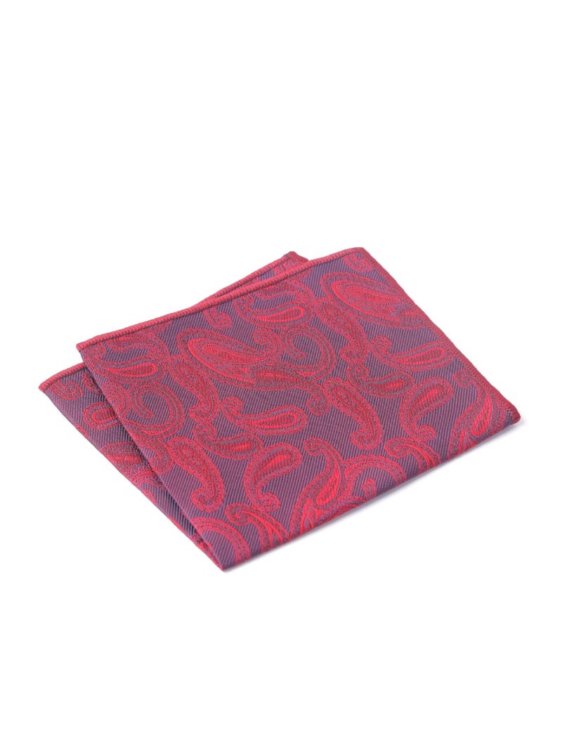 Paisley-maroon Pocket square