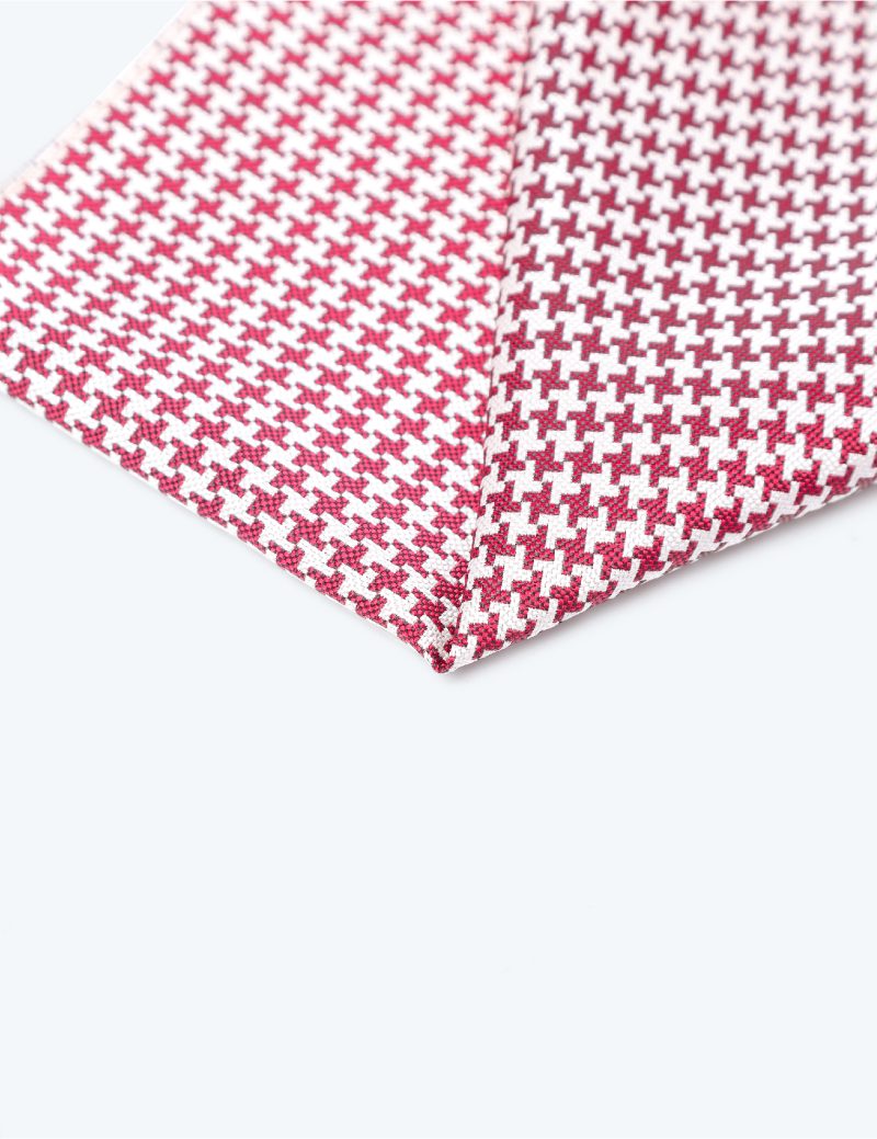 PS03M00-Maroon-2 White-pattern Pocket square
